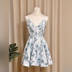 Urban Outfitters Silence + Noise 3D Hologram Floral Fit & Flare Mini Dress